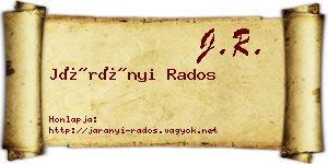 Járányi Rados névjegykártya